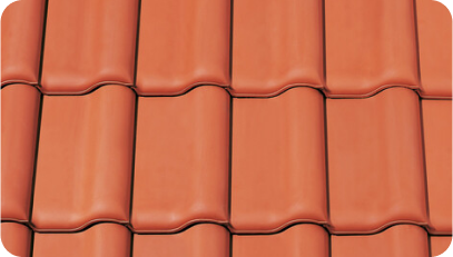 Close-up image of a neatly arranged terracotta roof tiles pattern, representing the high-quality craftsmanship of Epic Roof Replacement in San Leandro.